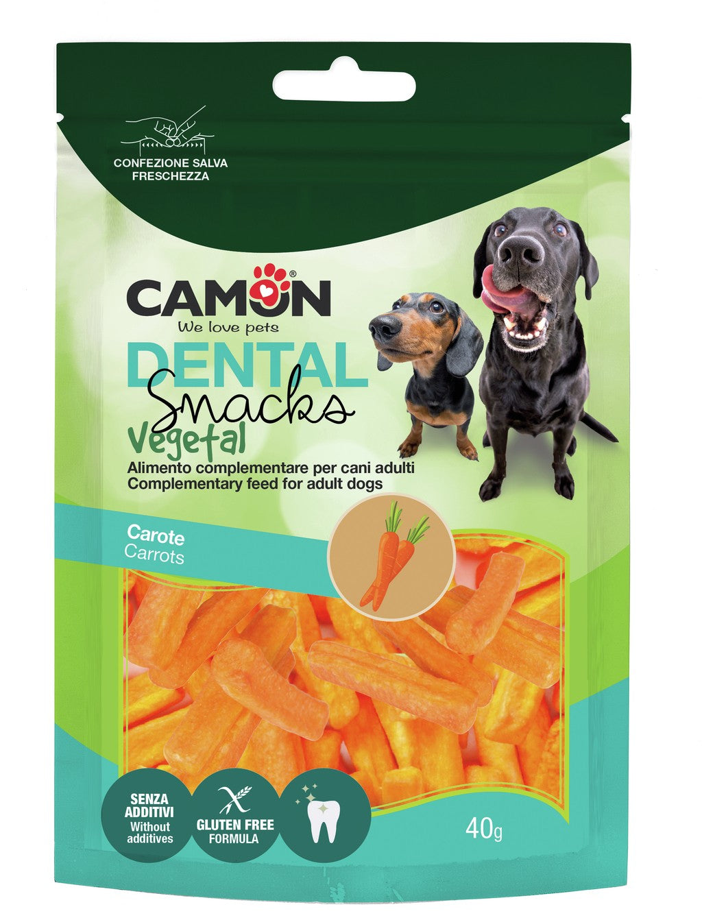 Camon Dental Snack Vegetale Carotine Crispy – 40 g Camon Dental Snack Vegetale Carotine Crispy – 40 g